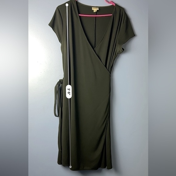 Isaac Mizrahi for target all black elegant form fitting midi wrap dress Size XXL - Picture 10 of 10